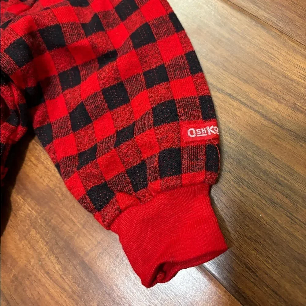 Osh Kosh B’Gosh Buffalo Plaid Red/Black Vintage Jumpsuit